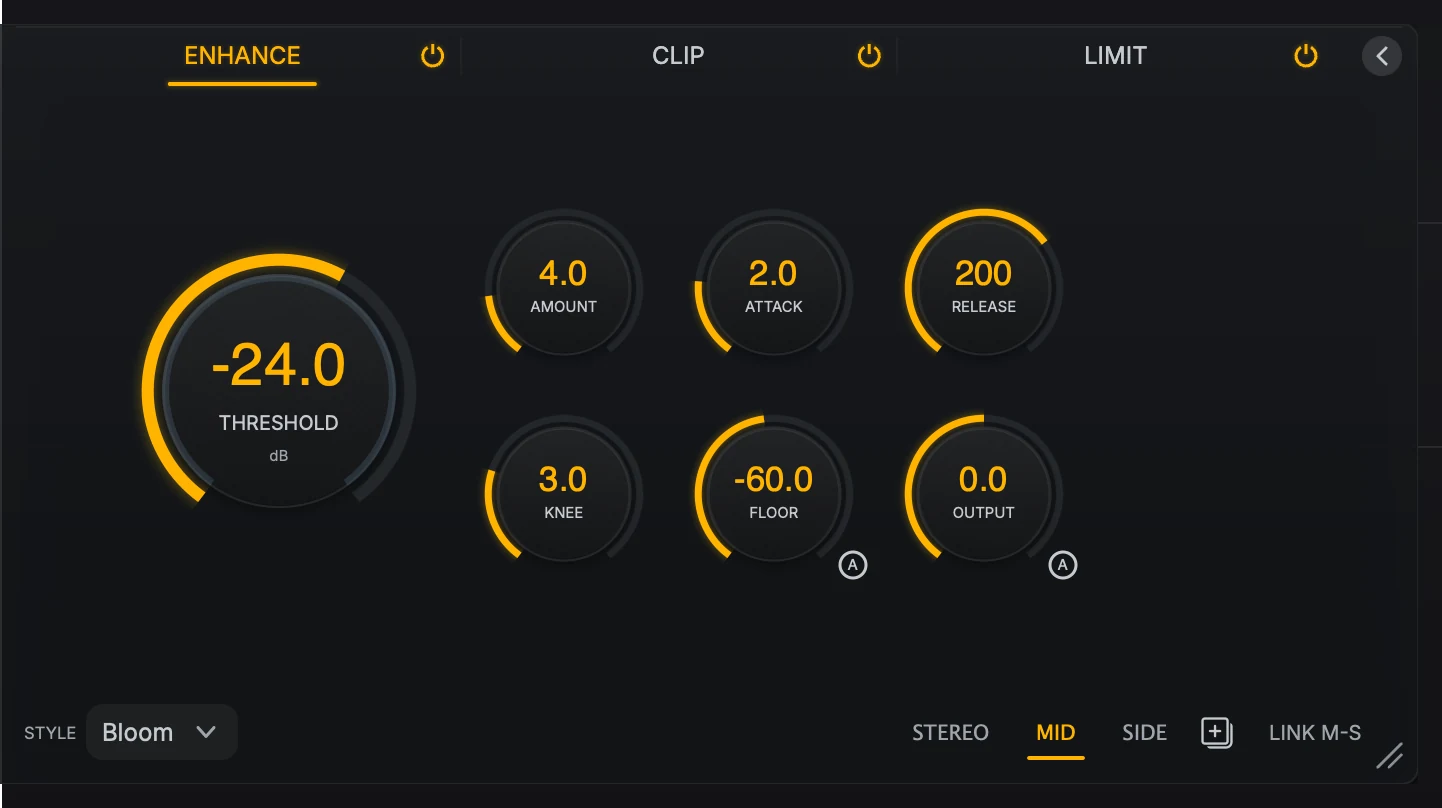Bring the track up with Enhance
